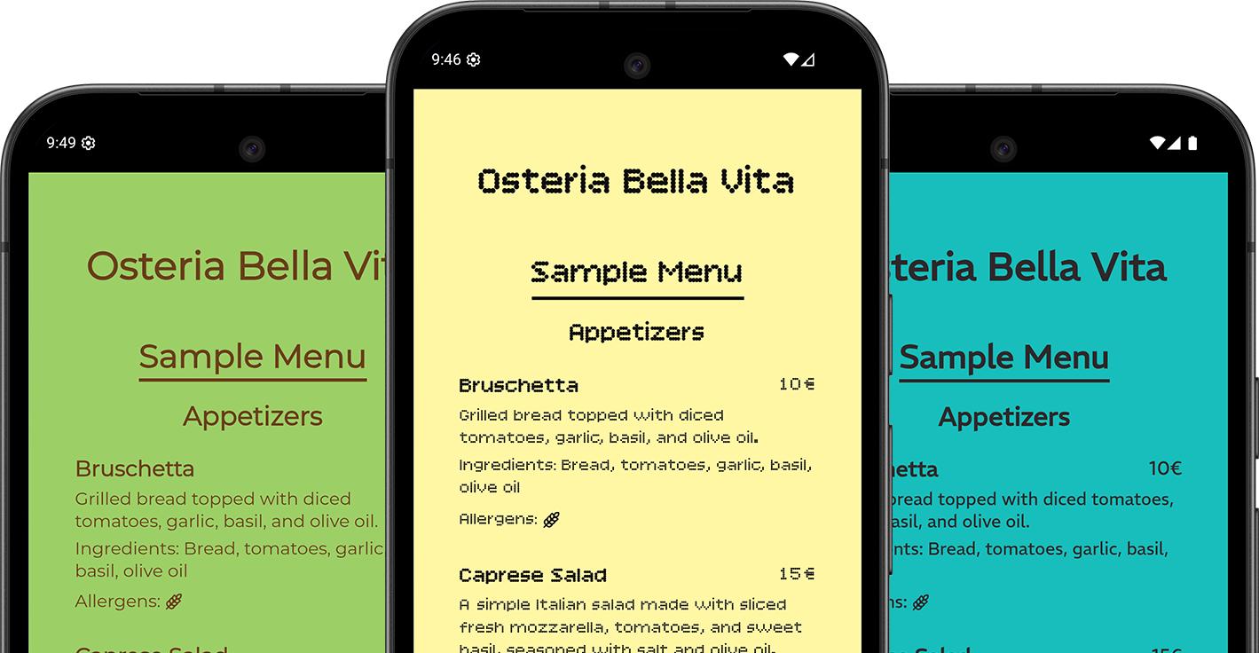 Multilingual Digital Menu A multilingual digital menu for international guests
